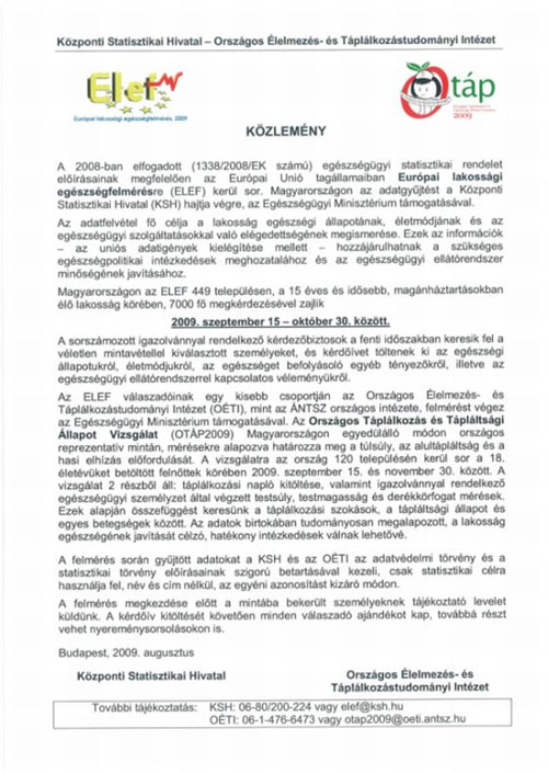 Az ELEF közleménye 