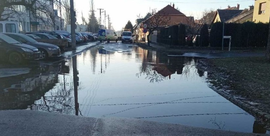 Csőtörés miatt vízhiány lépett fel Eger déli részén - Fotó: heol.hu
